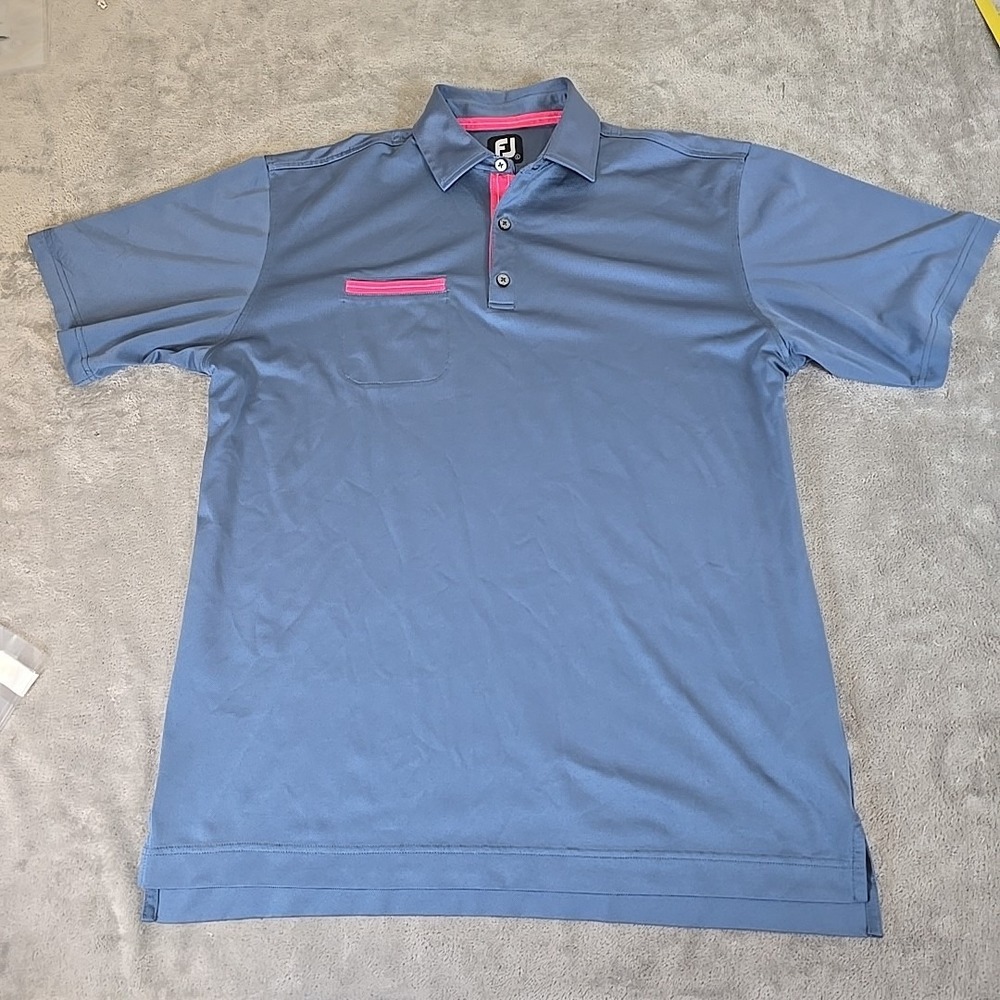 FootJoy Shirt Mens Large Blue Golf Polo Sportswear Golfing Performance Casual